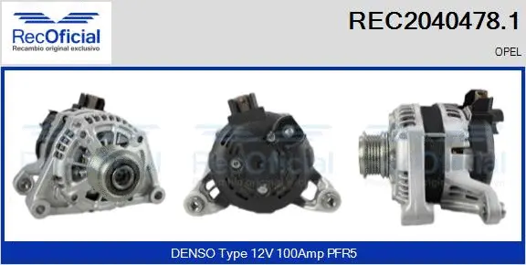 Alternateur RECOFICIAL REC2040478.1