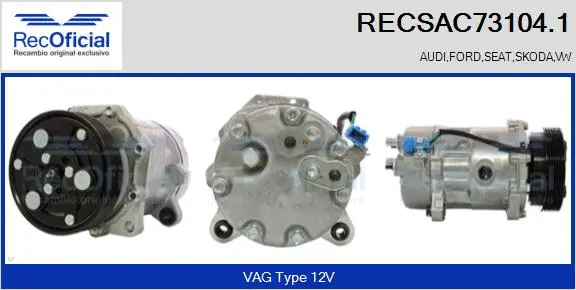 Compresseur, climatisation RECOFICIAL RECSAC73104.1
