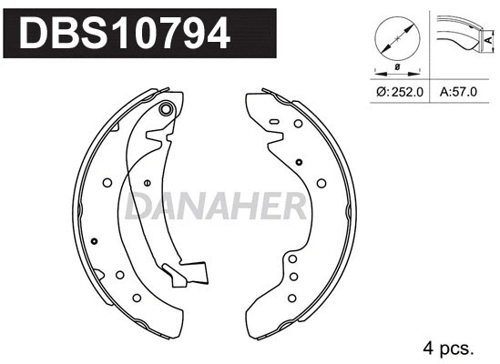 Jeu de mâchoires de frein DANAHER DBS10794