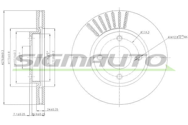 Disque de frein SIGMAUTO DBB940V