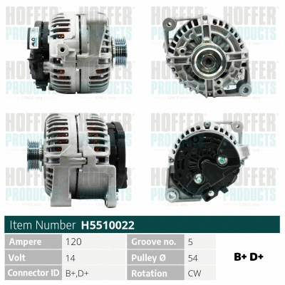 Alternateur HOFFER H5510022