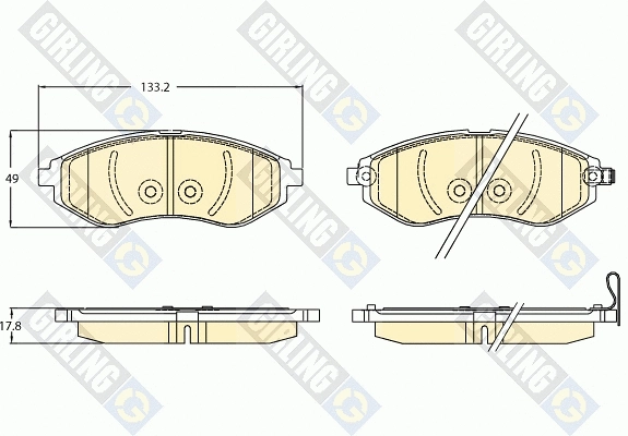 Kit de plaquettes de frein, frein à disque GIRLING 6136346