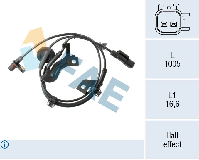 Capteur, vitesse de roue FAE 78593