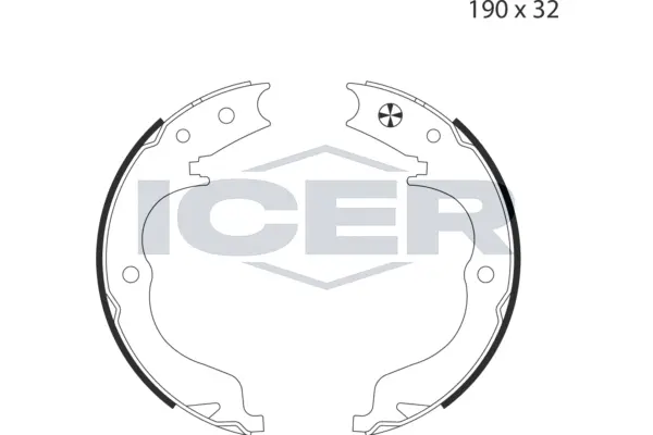 Jeu de mâchoires de frein, frein de stationnement ICER 79PB4036 C