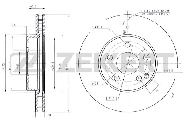 Disque de frein ZEKKERT BS-5792B