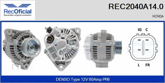 Alternateur RECOFICIAL REC2040A14.0