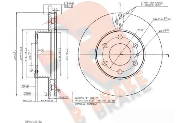 Disque de frein R BRAKE 78RBD28761