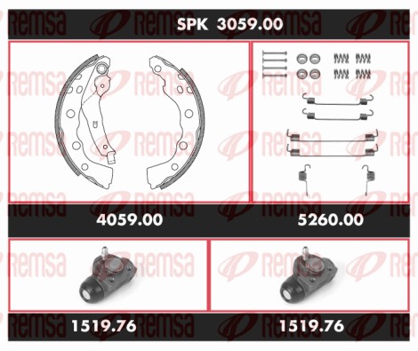Kit de freins, freins à tambours REMSA SPK 3059.00