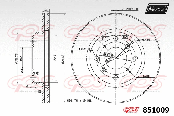 Disque de frein MAXTECH 851009