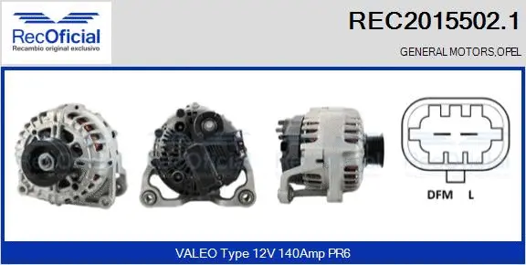 Alternateur RECOFICIAL REC2015502.1