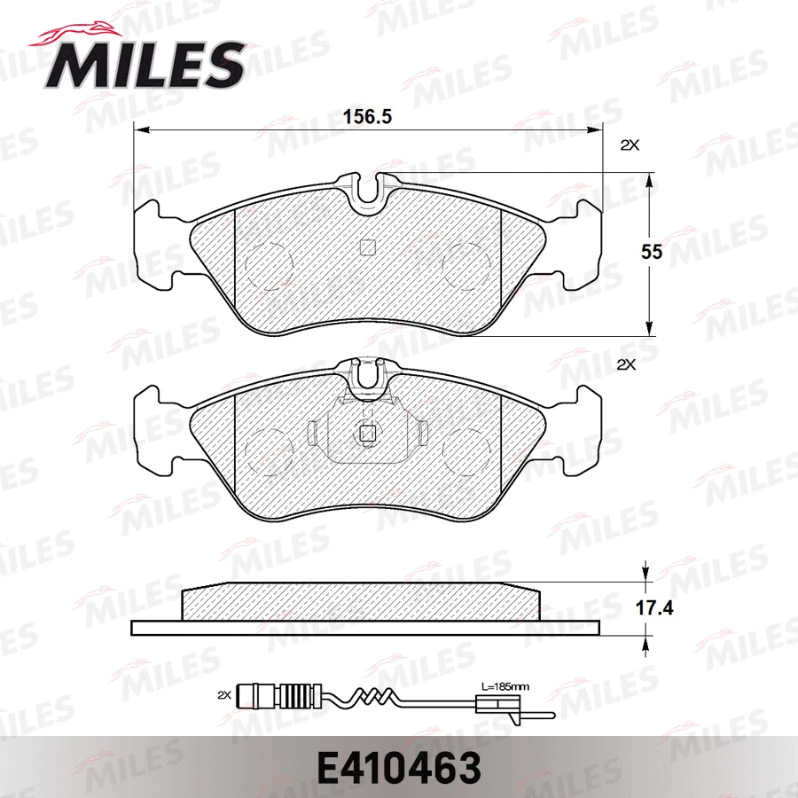 Kit de plaquettes de frein, frein à disque MILES E410463