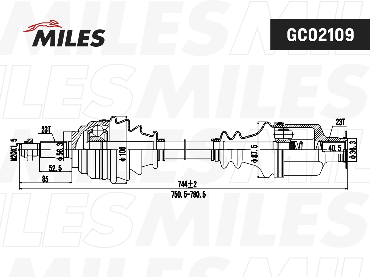 Arbre de transmission MILES GC02109