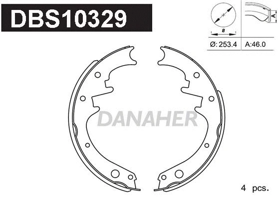 Jeu de mâchoires de frein DANAHER DBS10329