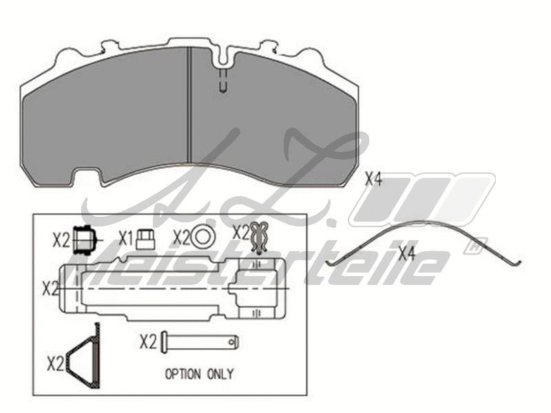 Kit de plaquettes de frein, frein à disque A.Z. Meisterteile AZMT-44-022-2364