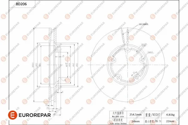 Disque de frein EUROREPAR 1684264880