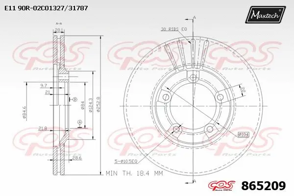 Disque de frein MAXTECH 865209