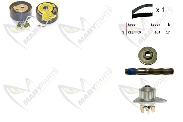 Pompe à eau + kit de courroie crantée MABYPARTS OBKWP0063