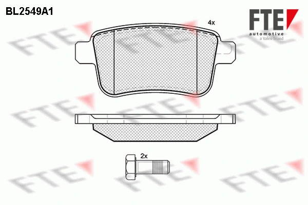Kit de plaquettes de frein, frein à disque FTE 9010802