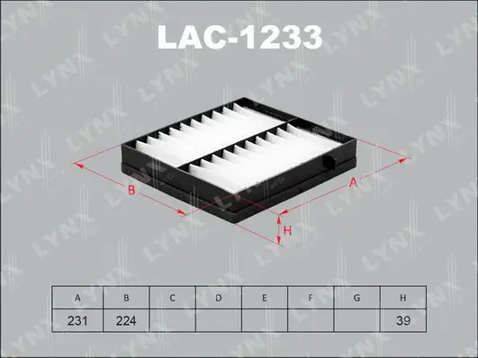 Filtre, air de l'habitacle LYNXAUTO LAC-1233