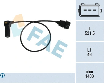 Capteur d'angle, vilebrequin FAE 79066