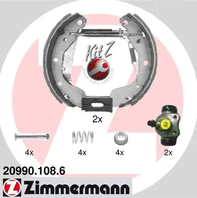 Jeu de mâchoires de frein ZIMMERMANN 20990.108.6