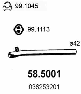 Tuyau d'échappement ASSO 58.5001