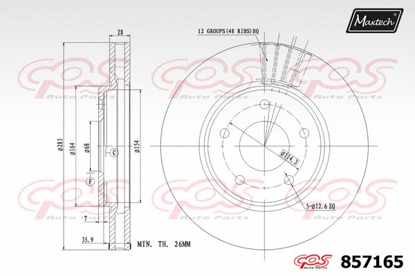 Disque de frein MAXTECH 857165