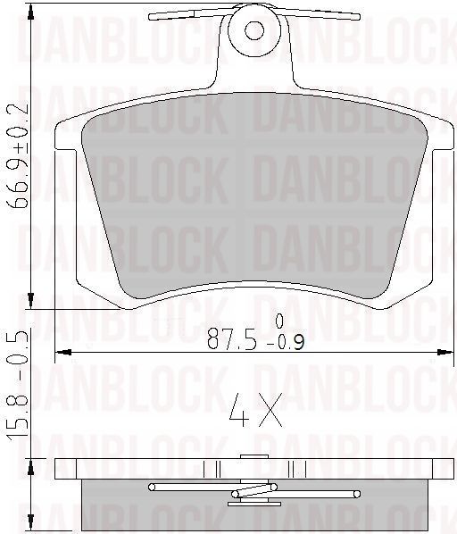 Kit de plaquettes de frein, frein à disque DANBLOCK DB 510265