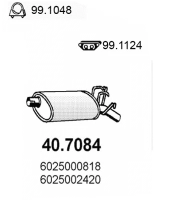 Silencieux arrière ASSO 40.7084