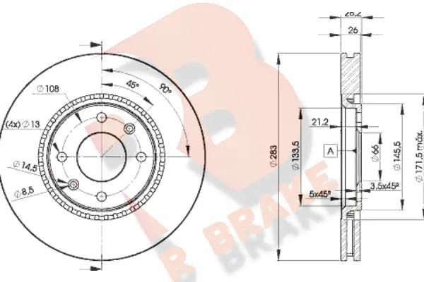 Disque de frein R BRAKE 78RBD27406