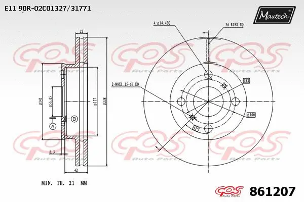 Disque de frein MAXTECH 861207