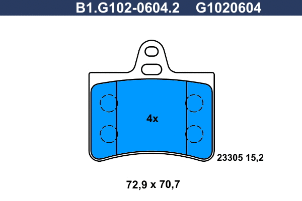Kit de plaquettes de frein, frein à disque GALFER B1.G102-0604.2