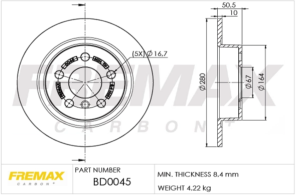 Disque de frein FREMAX BD-0045