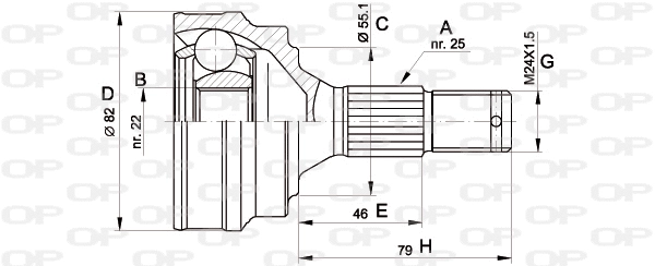 Jeu de joints, arbre de transmission OPEN PARTS CVJ5013.10
