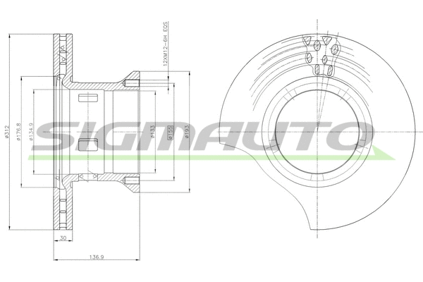 Disque de frein SIGMAUTO DB0102V