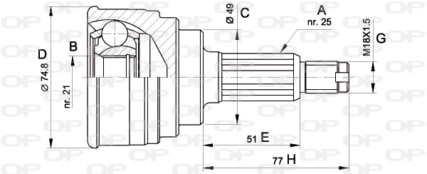Jeu de joints, arbre de transmission OPEN PARTS CVJ5260.10