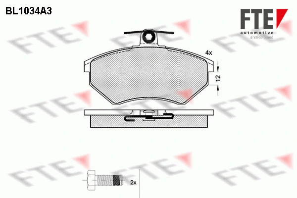 Kit de plaquettes de frein, frein à disque FTE 9010013