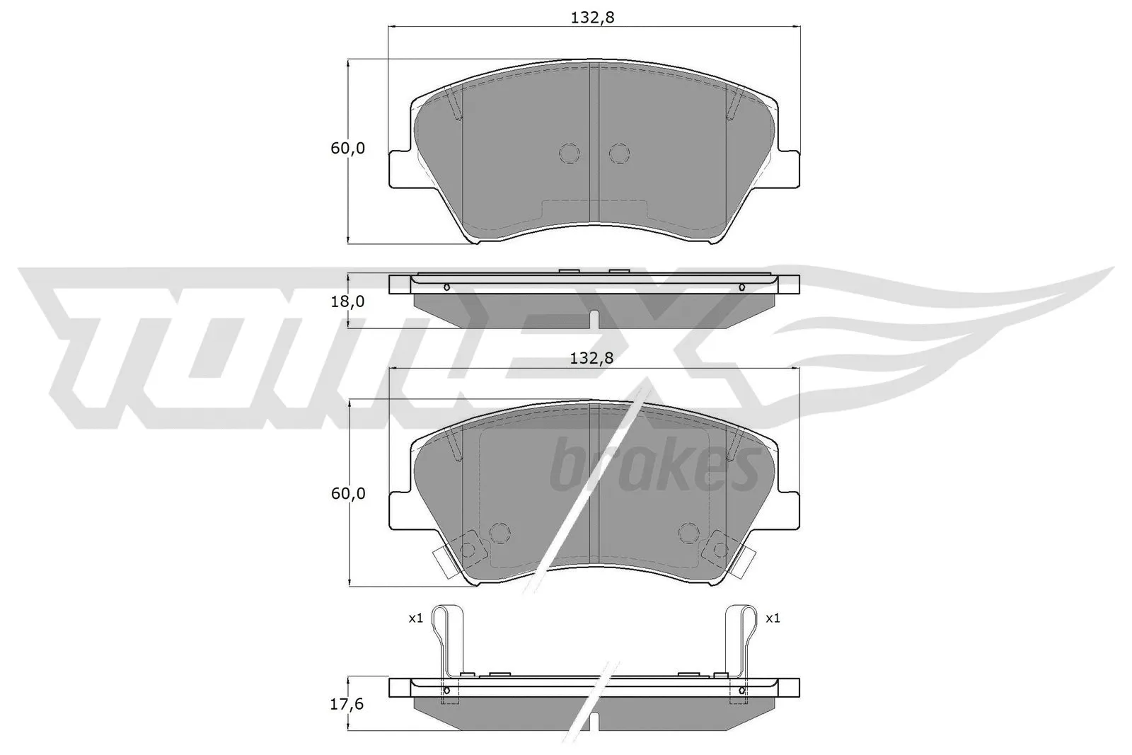 Kit de plaquettes de frein, frein à disque TOMEX Brakes TX 18-68