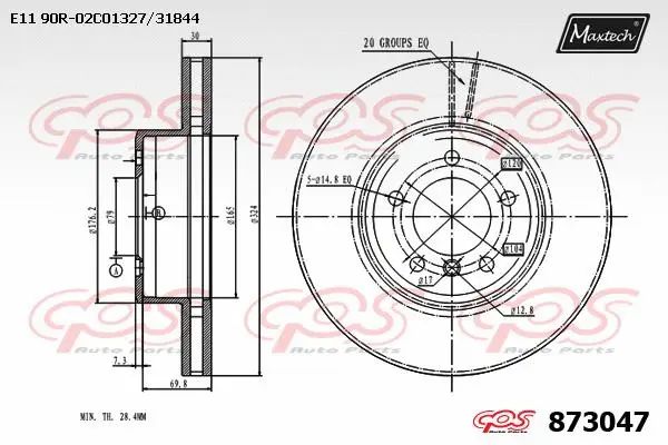 Disque de frein MAXTECH 873047