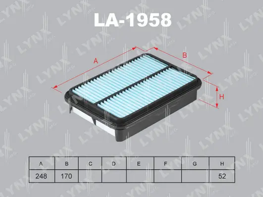 Filtre à air LYNXAUTO LA-1958
