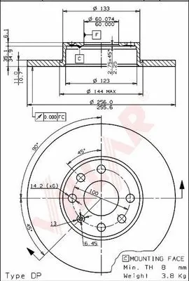 Disque de frein VILLAR 628.1021