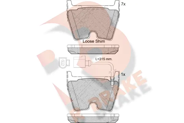 Kit de plaquettes de frein, frein à disque R BRAKE RB2113-203