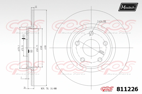 Disque de frein MAXTECH 811226