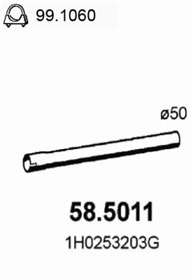 Tuyau d'échappement ASSO 58.5011