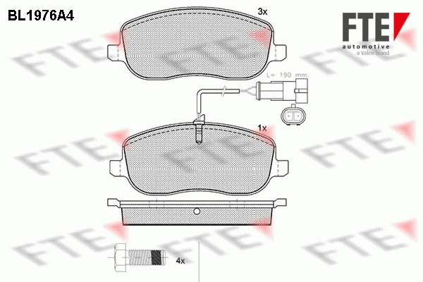 Kit de plaquettes de frein, frein à disque FTE 9010565