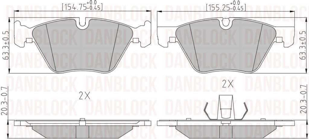 Kit de plaquettes de frein, frein à disque DANBLOCK DB 510512