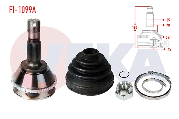 Jeu de joints, arbre de transmission VEKA FI-1099A