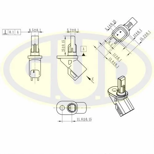 Capteur, vitesse de roue G.U.D. GABS01406