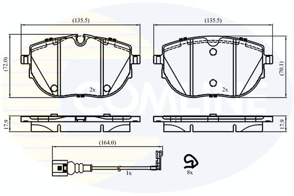 Kit de plaquettes de frein, frein à disque COMLINE CBP22867