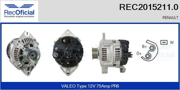 Alternateur RECOFICIAL REC2015211.0